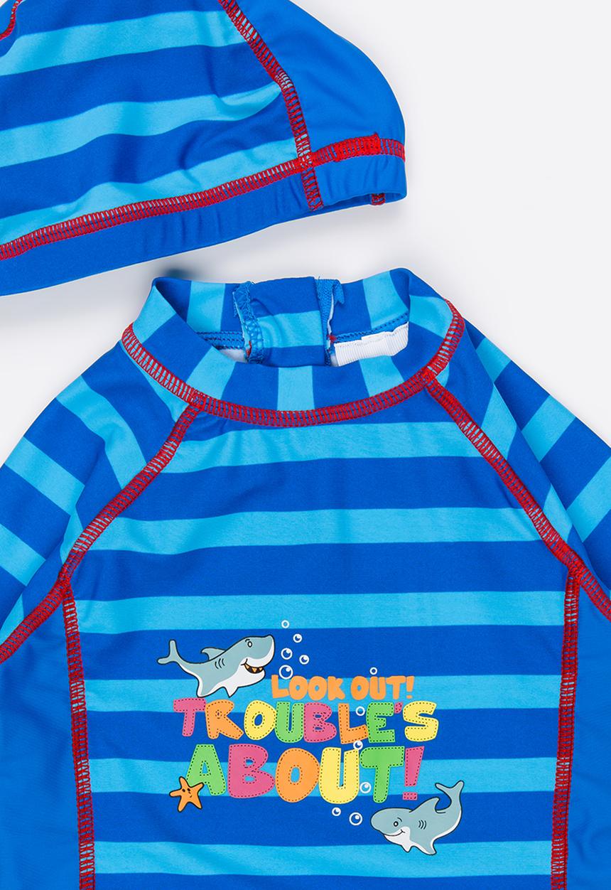 Pop Candy - Stripe Swimsuit Blue