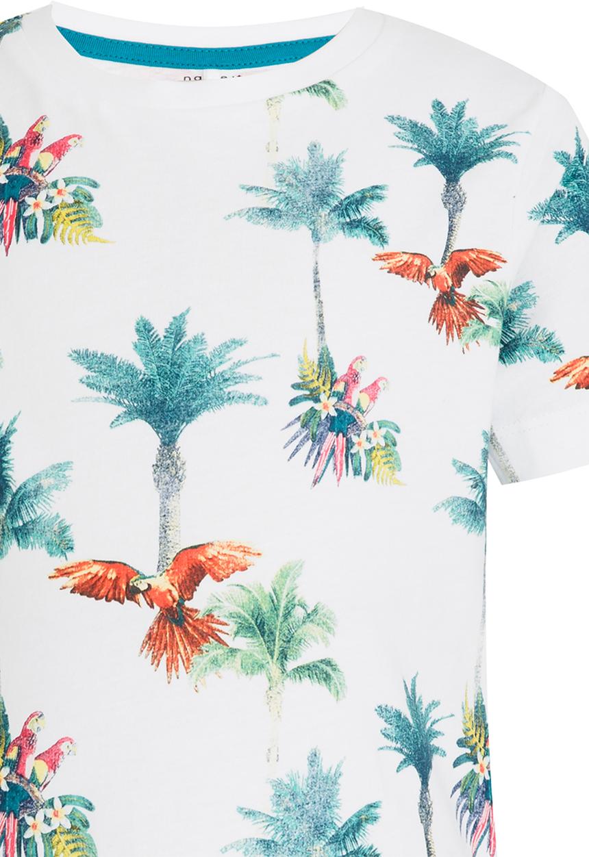 Name It - Boys Short Sleeve Printed Tee White