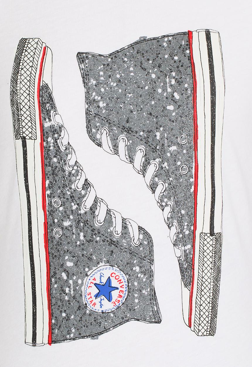 Converse - Glitter Chucks Tee White