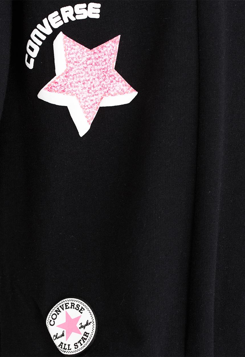 Converse - Tie-Front Patches Patches Knit Top Black