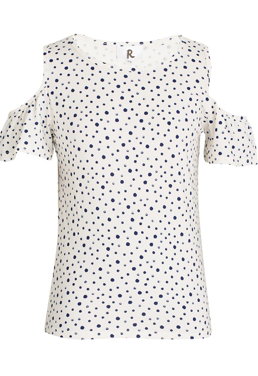 Rebel Republic - Cold Shoulder Top Navy & White