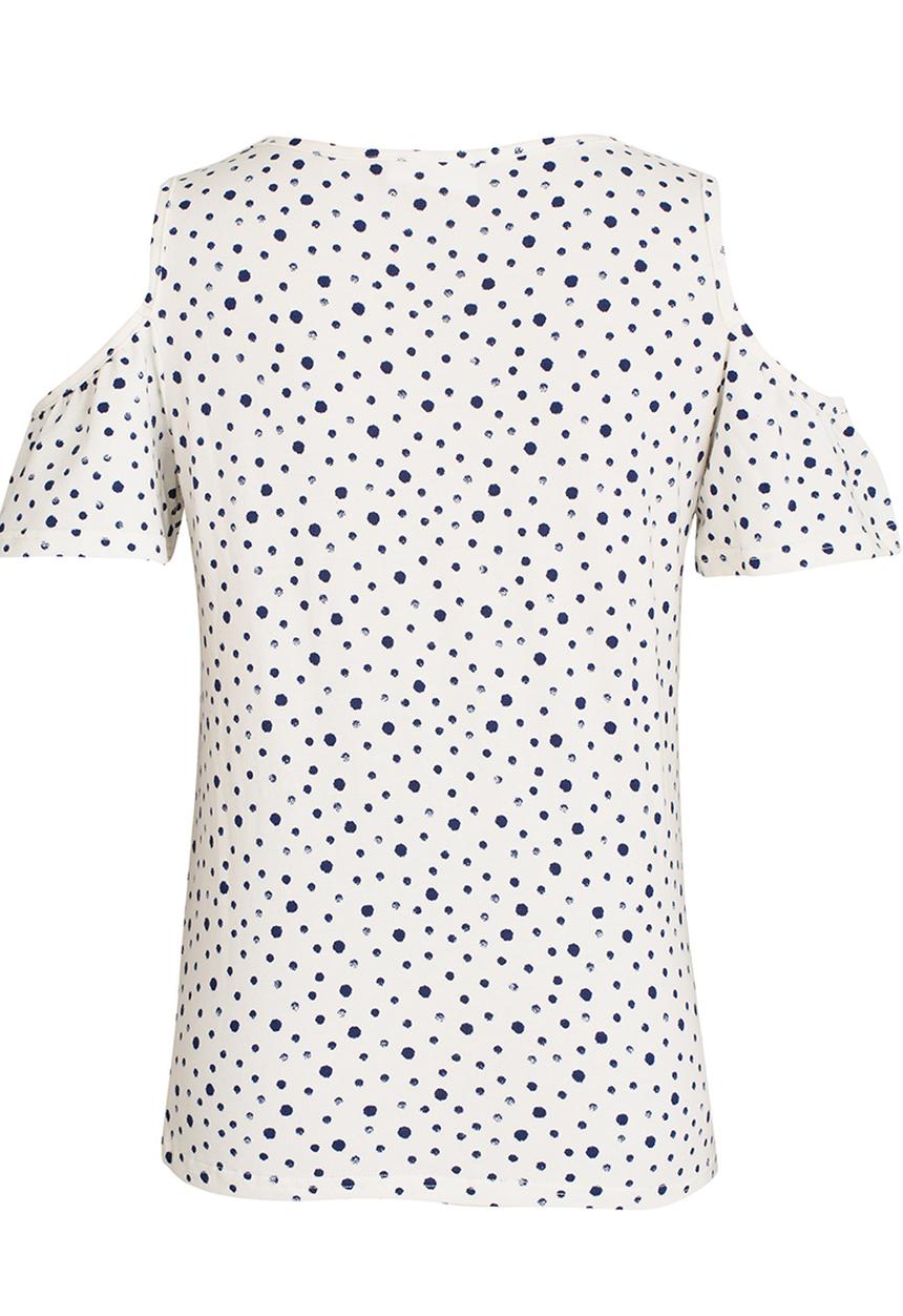 Rebel Republic - Cold Shoulder Top Navy & White