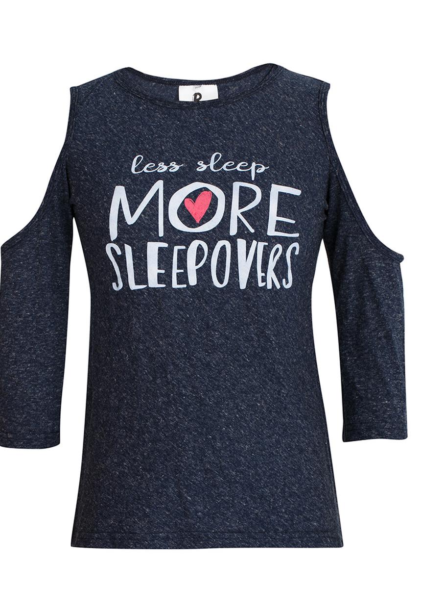 Rebel Republic - Cold Shoulder Pyjama Top Charcoal