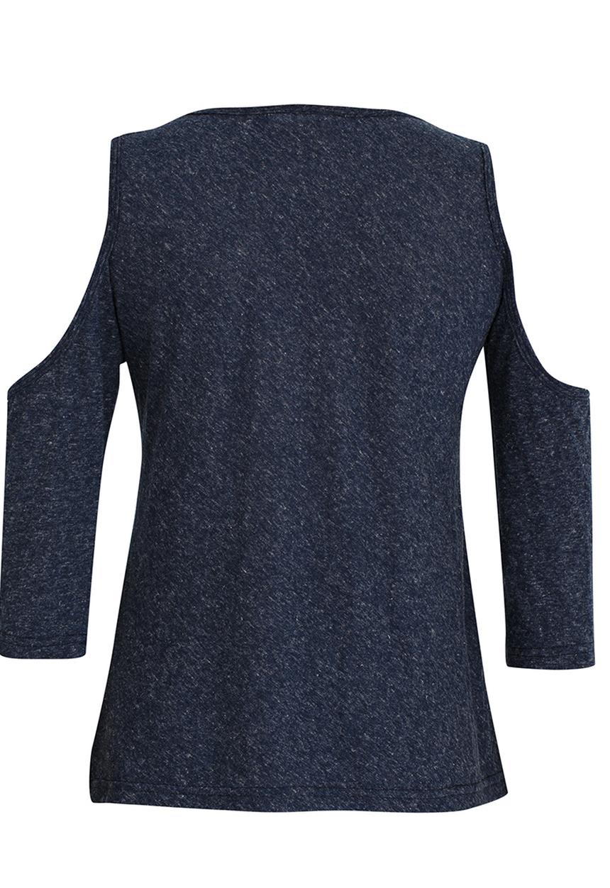 Rebel Republic - Cold Shoulder Pyjama Top Charcoal