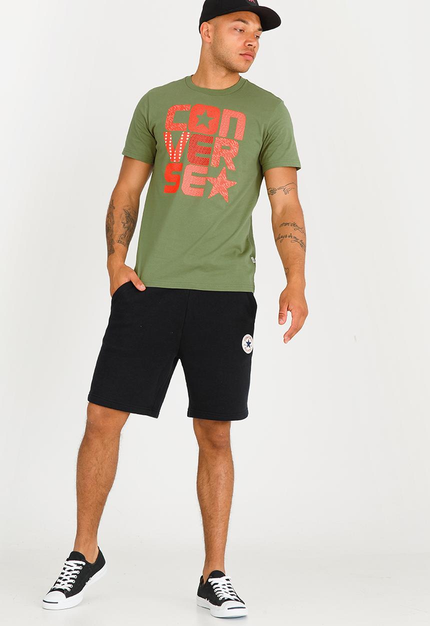 Converse - Flyknit Wordmark Stacked Tee Khaki Green