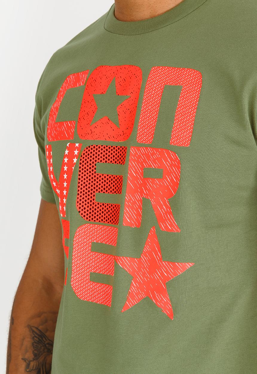 Converse - Flyknit Wordmark Stacked Tee Khaki Green
