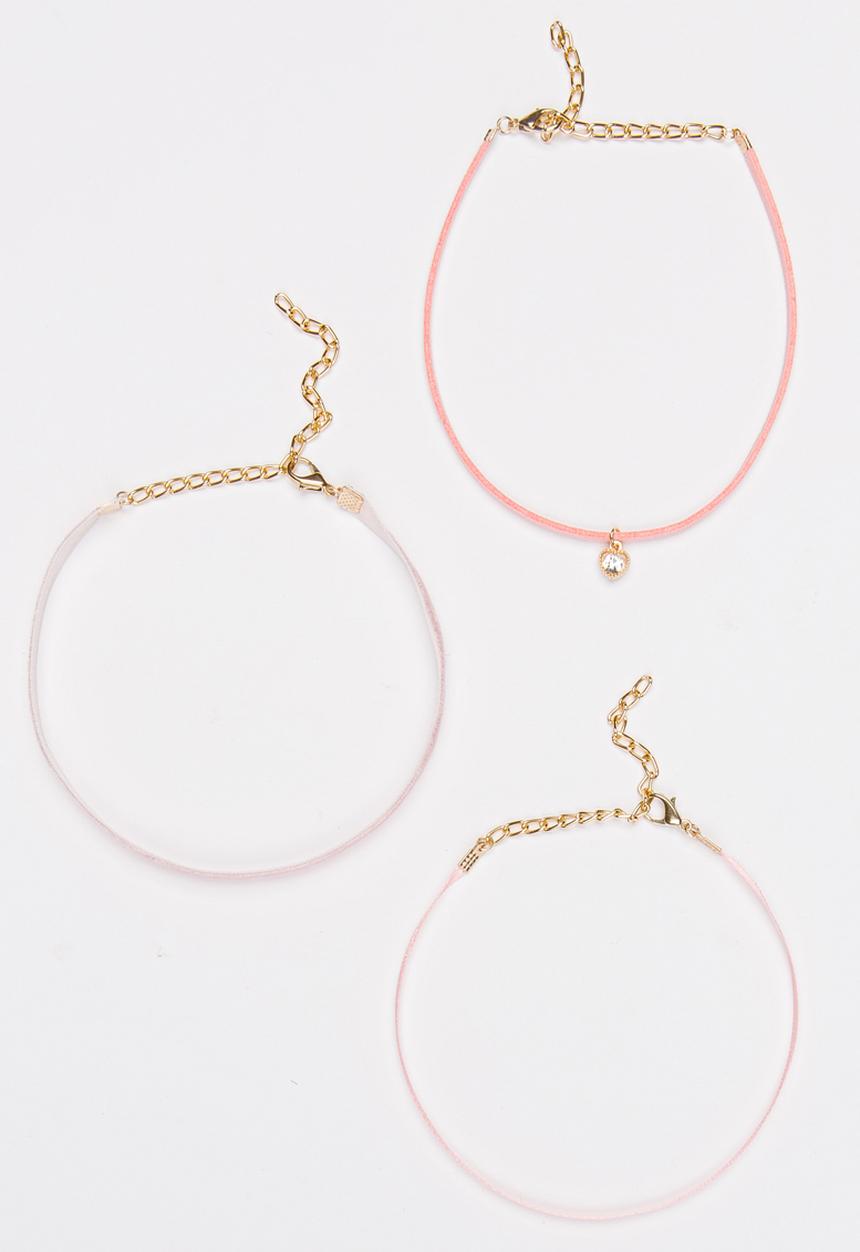 Jewels and Lace - Chocker 3 Pack Mid Pink