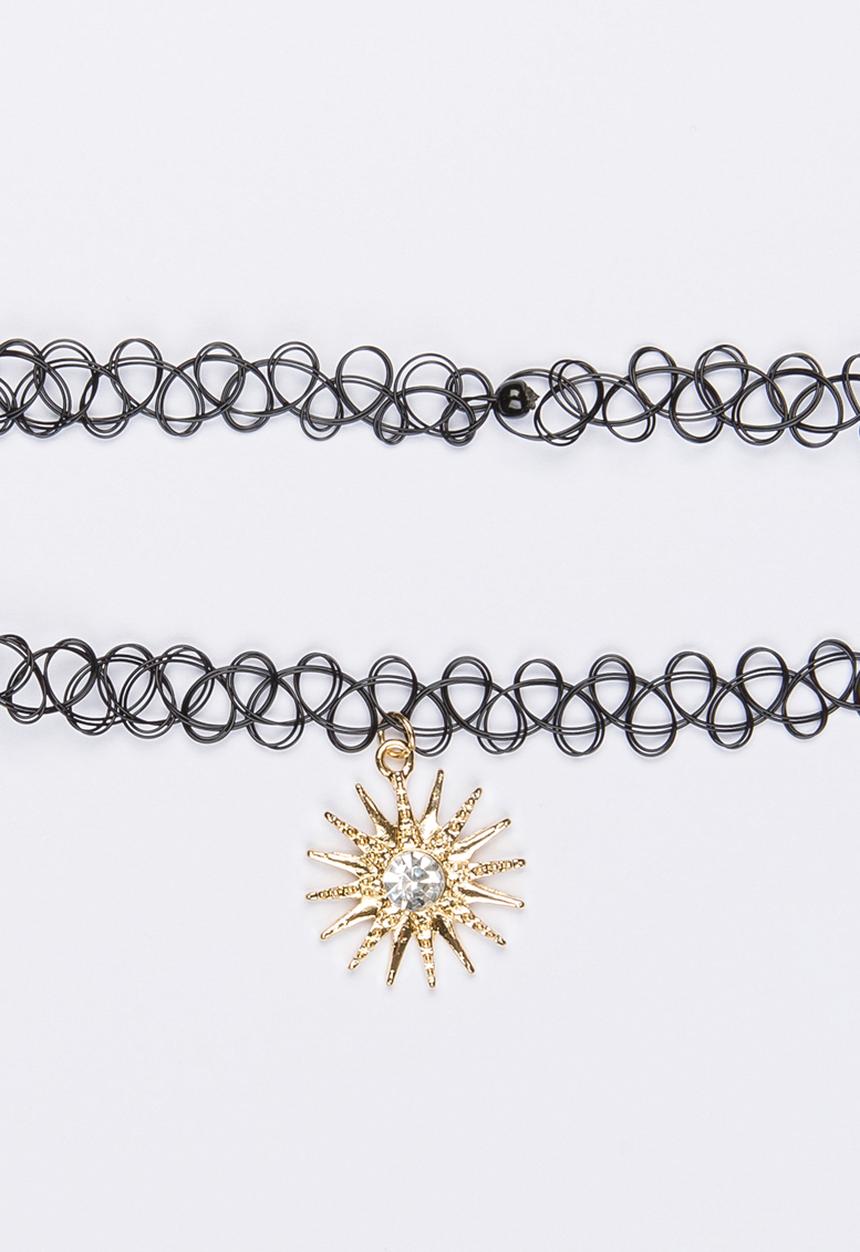 Jewels and Lace - Sun Rhinestone Chocker Gold