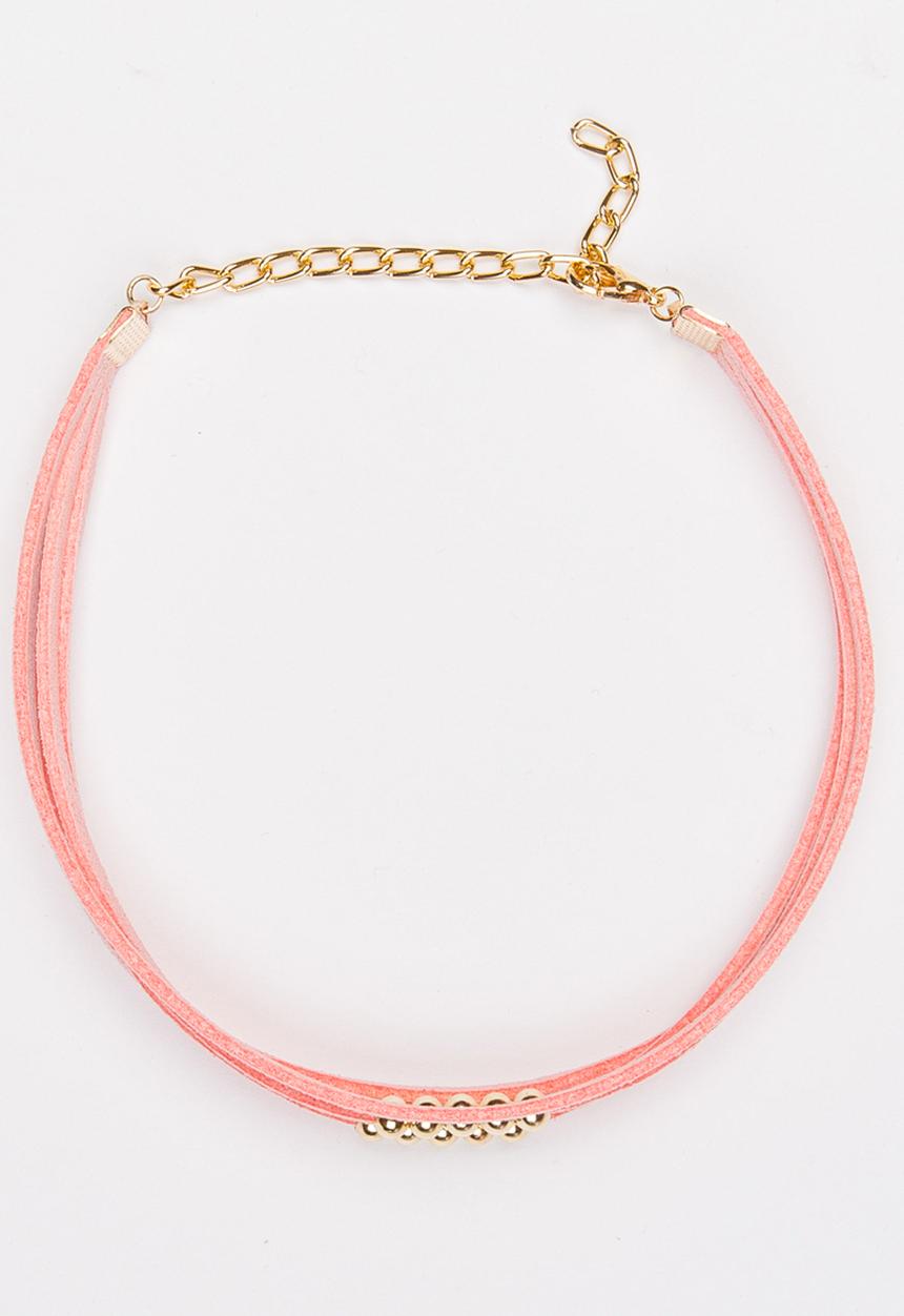 Jewels and Lace - Bead Choker Mid Pink