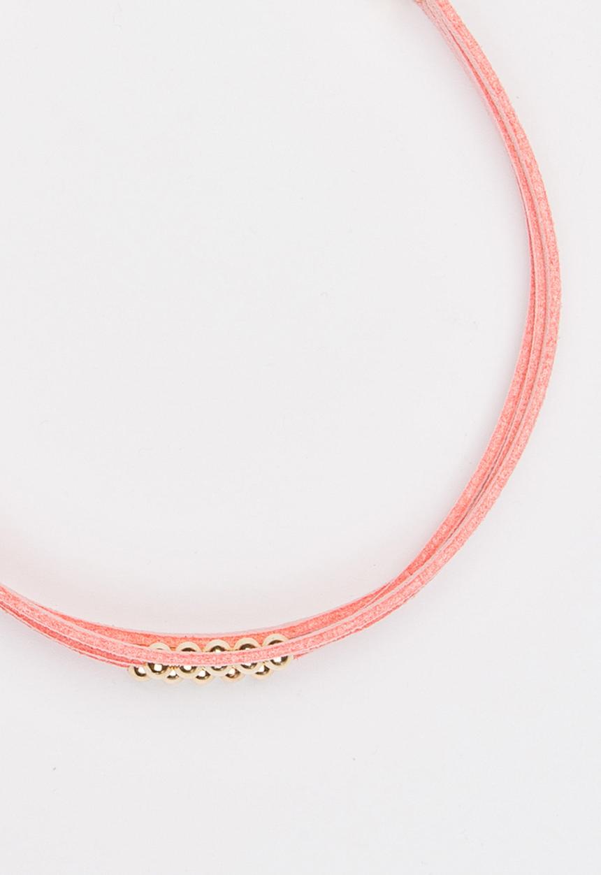 Jewels and Lace - Bead Choker Mid Pink