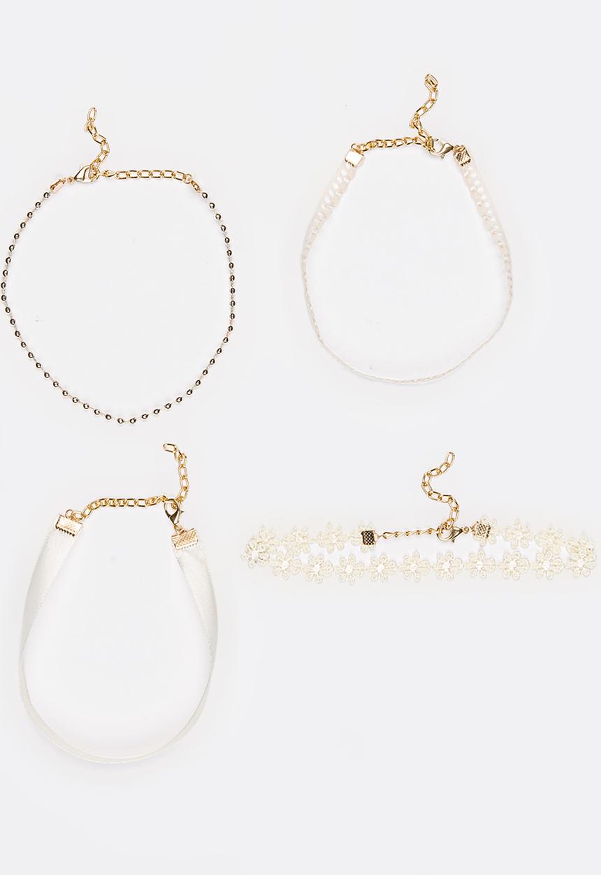 Jewels and Lace - Daisy Choker 4 Pack Cream