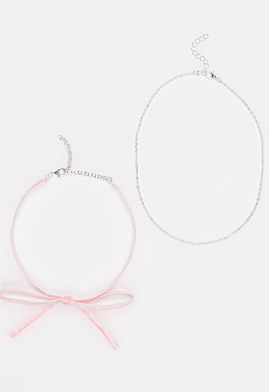Jewels and Lace - Velvet Chocker Twin Pack Pale Pink