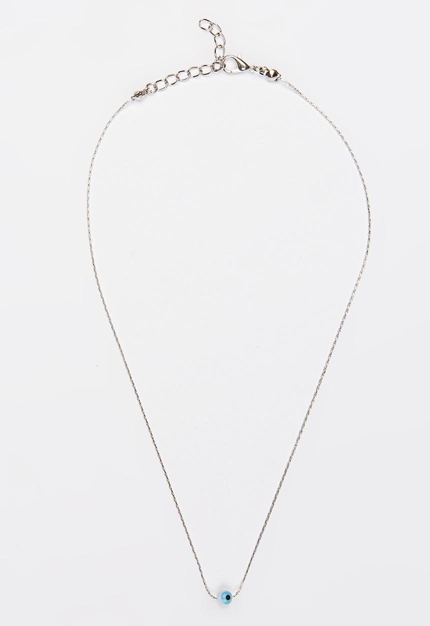 Jewels and Lace - White Floating Evil Necklace Silver