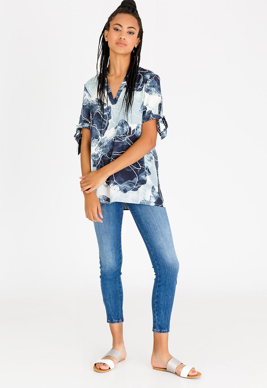 G Couture - Tunic with Tie Detail Multi-colour