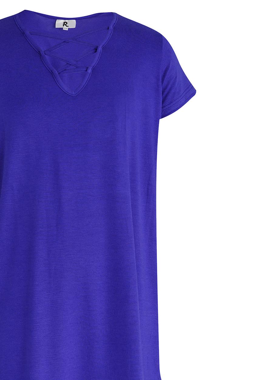 Rebel Republic - Criss Cross Front A-line Dress Blue