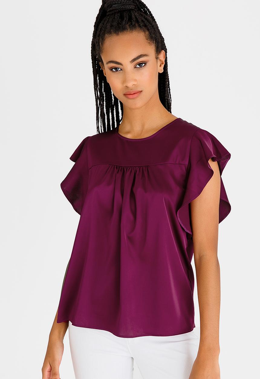 edit - Frilly Blouse Burgundy