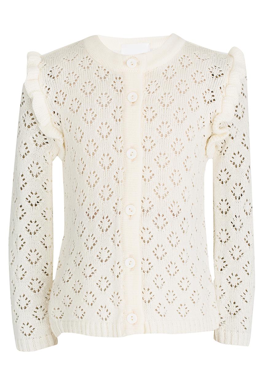 See-Saw - Cardi with Frill Detail Milk