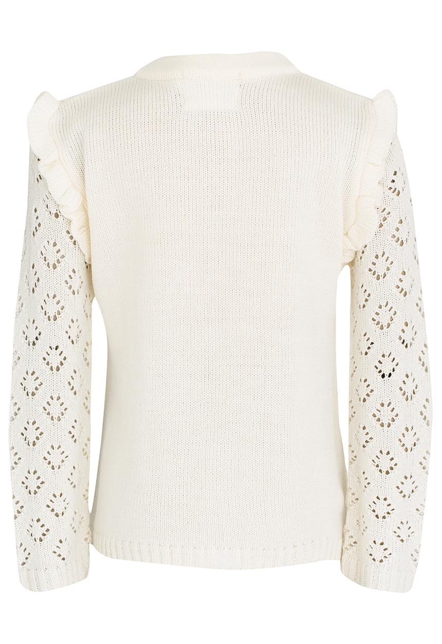 See-Saw - Cardi with Frill Detail Milk