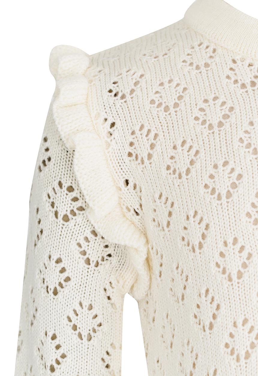See-Saw - Cardi with Frill Detail Milk