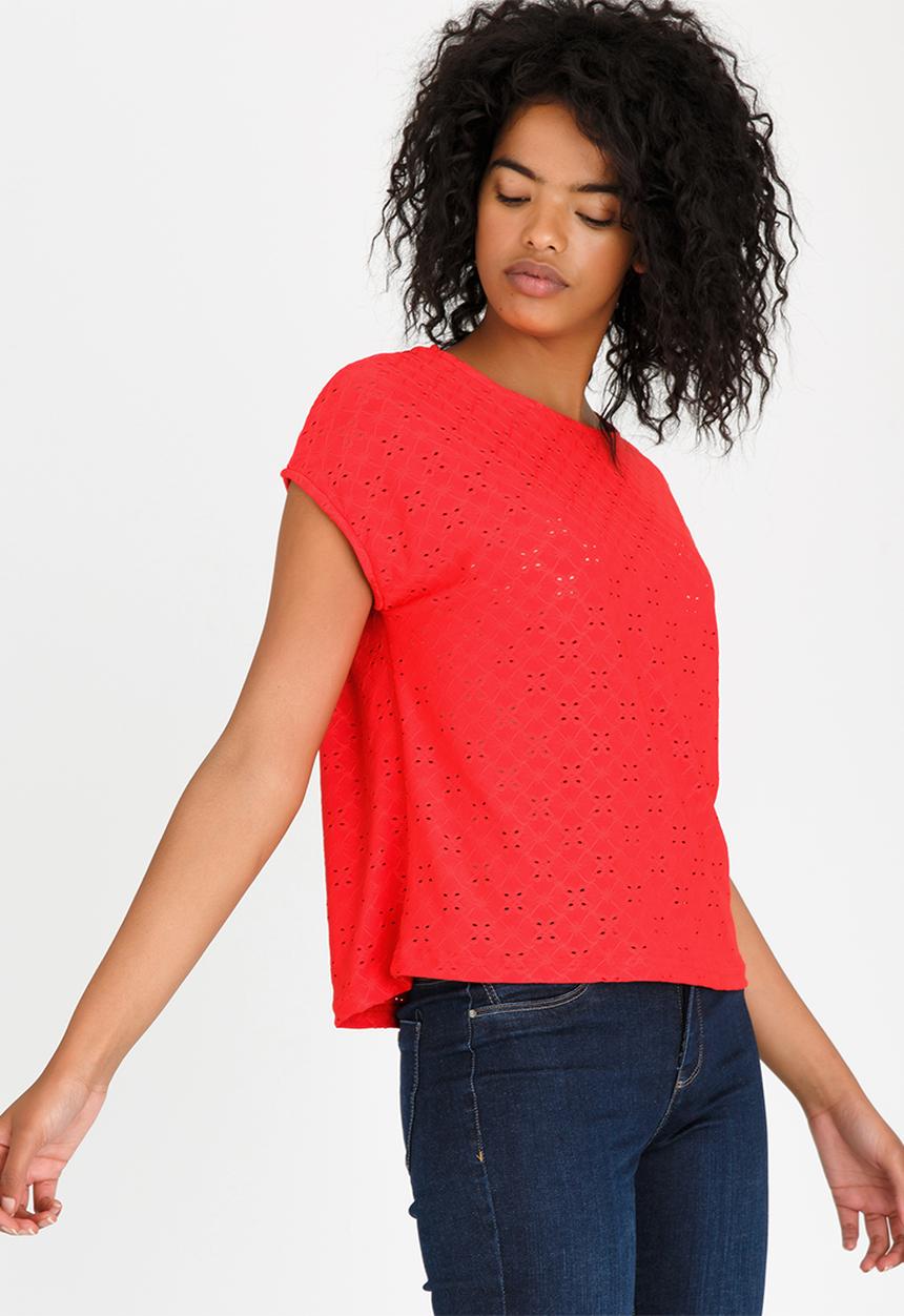edit - Lace Tee Coral