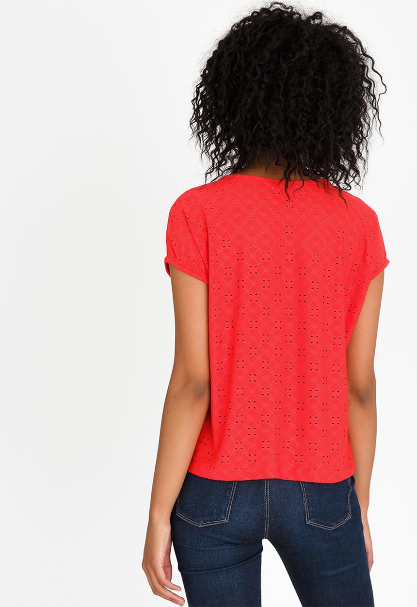 edit - Lace Tee Coral