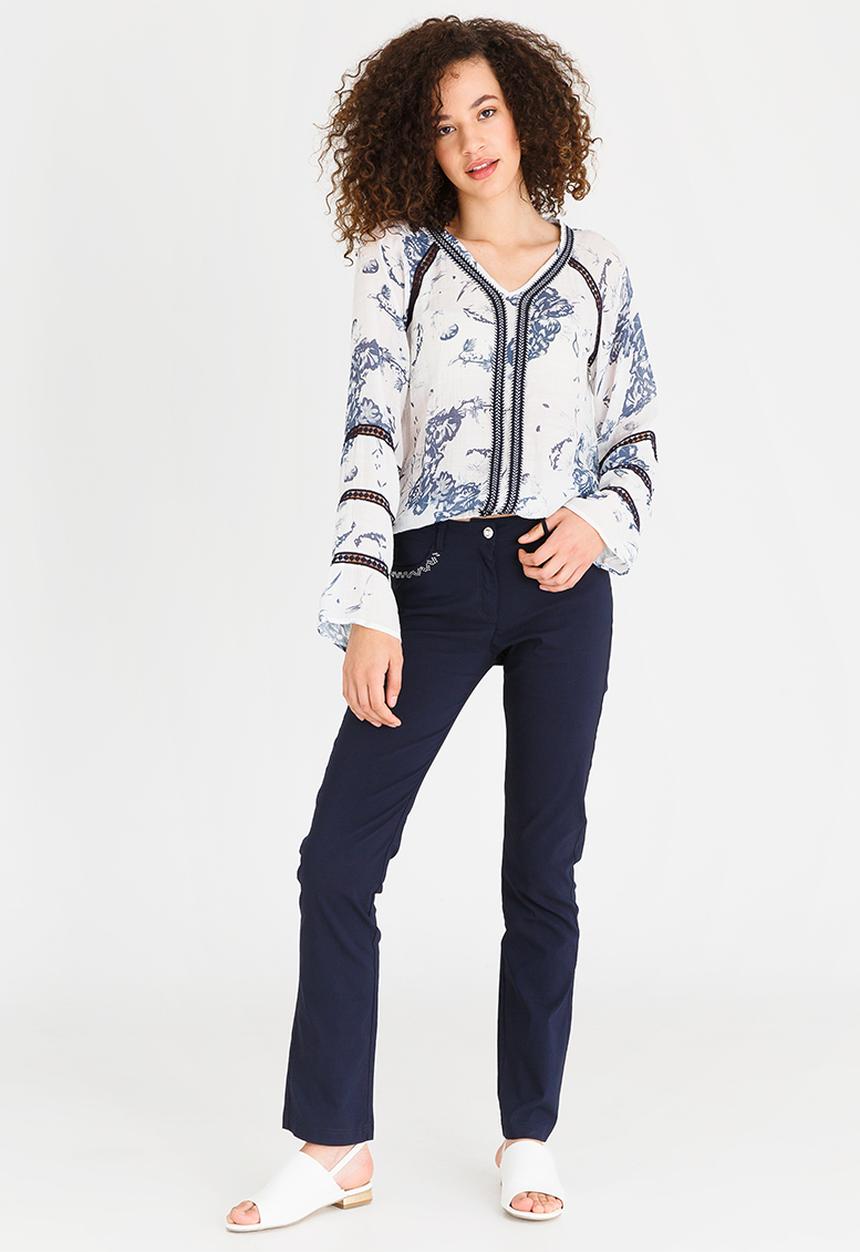 cath.nic - Floral Printed Woven Top Blue