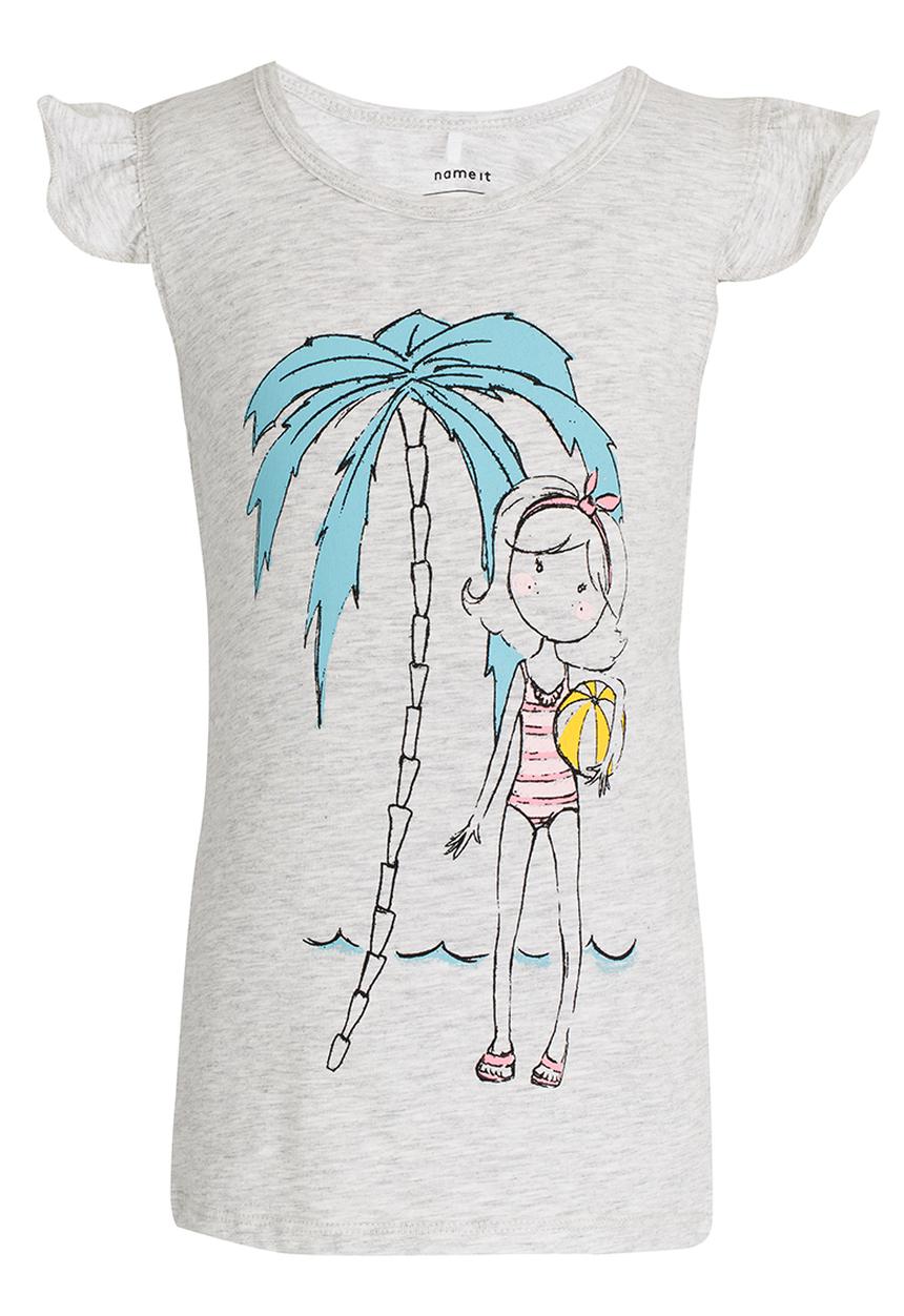Name It - Printed Tee Pale Grey