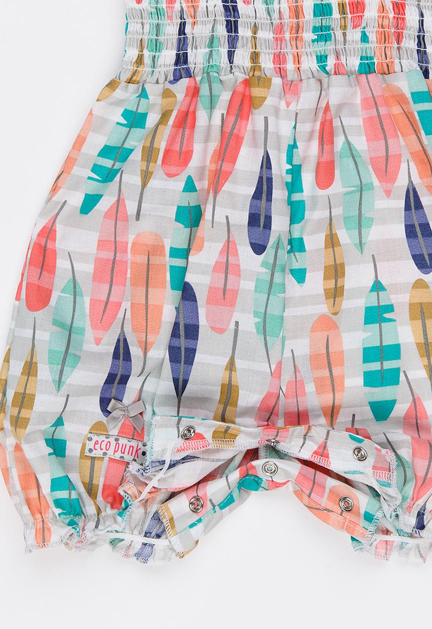 Eco Punk - Feather Printed Romper Multi-colour