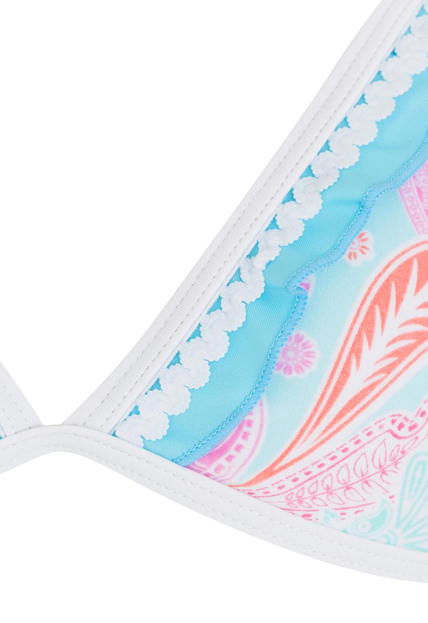 Pop Candy - Paisley Printed Bikini Pale Blue