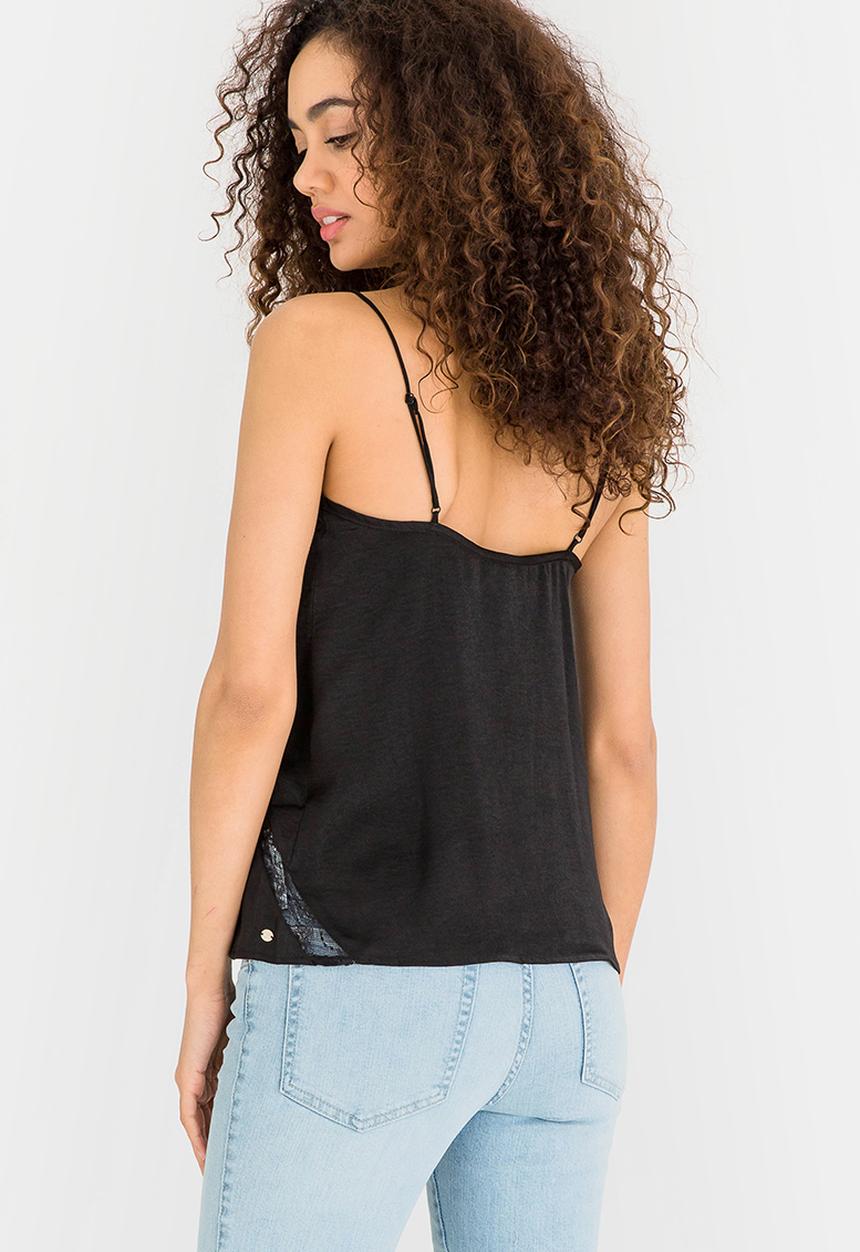 GUESS - Guess Libby Scribble Lace Cami Black