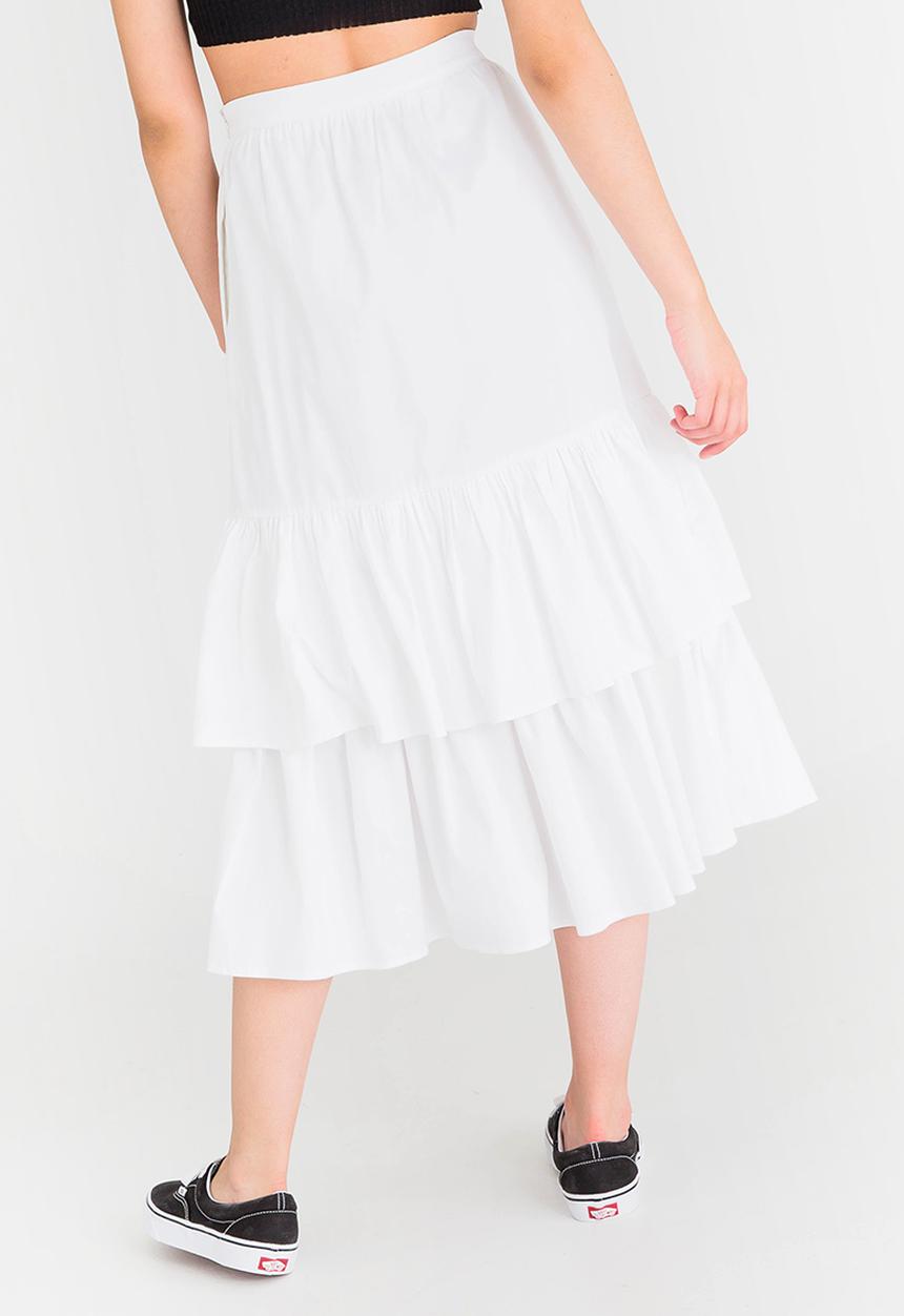 STYLE REPUBLIC - Frill Midi Skirt White
