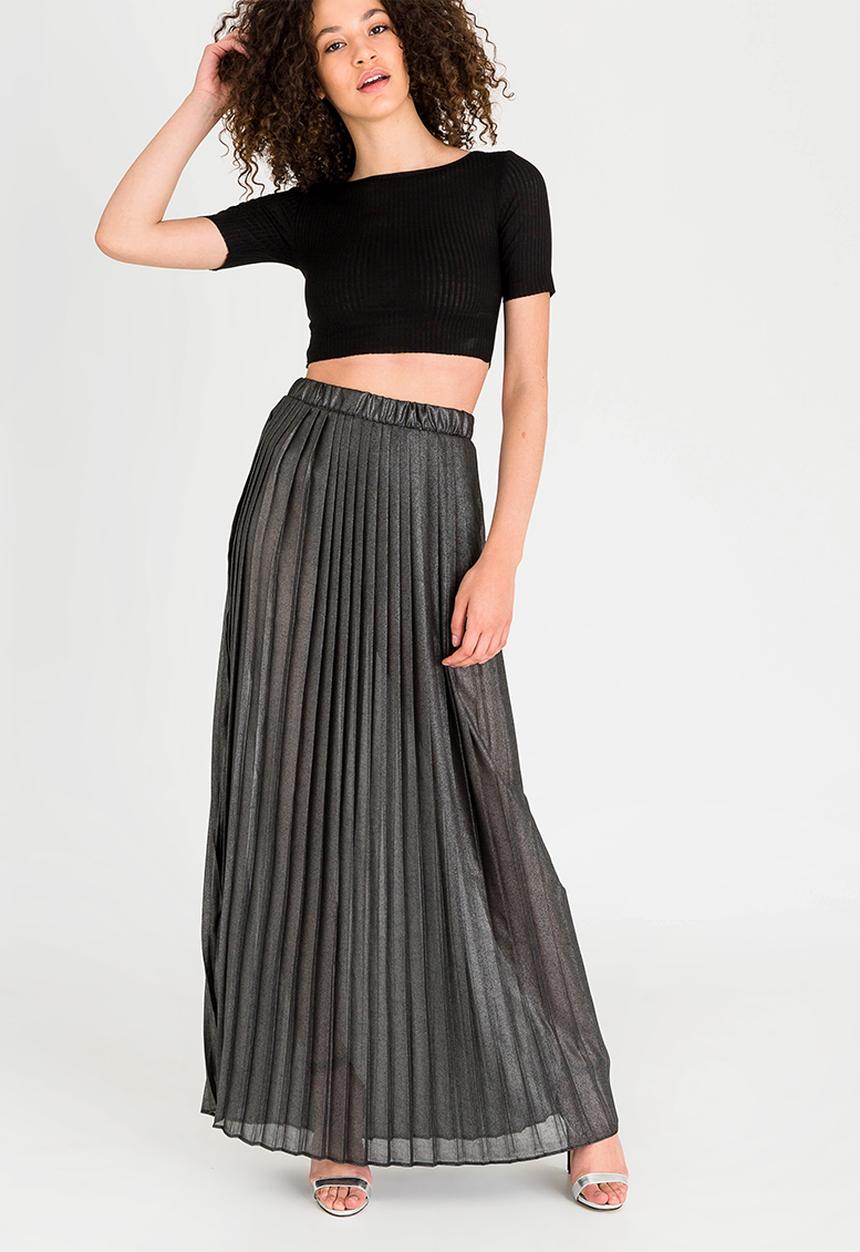 STYLE REPUBLIC - Pleated Maxi Skirt Black