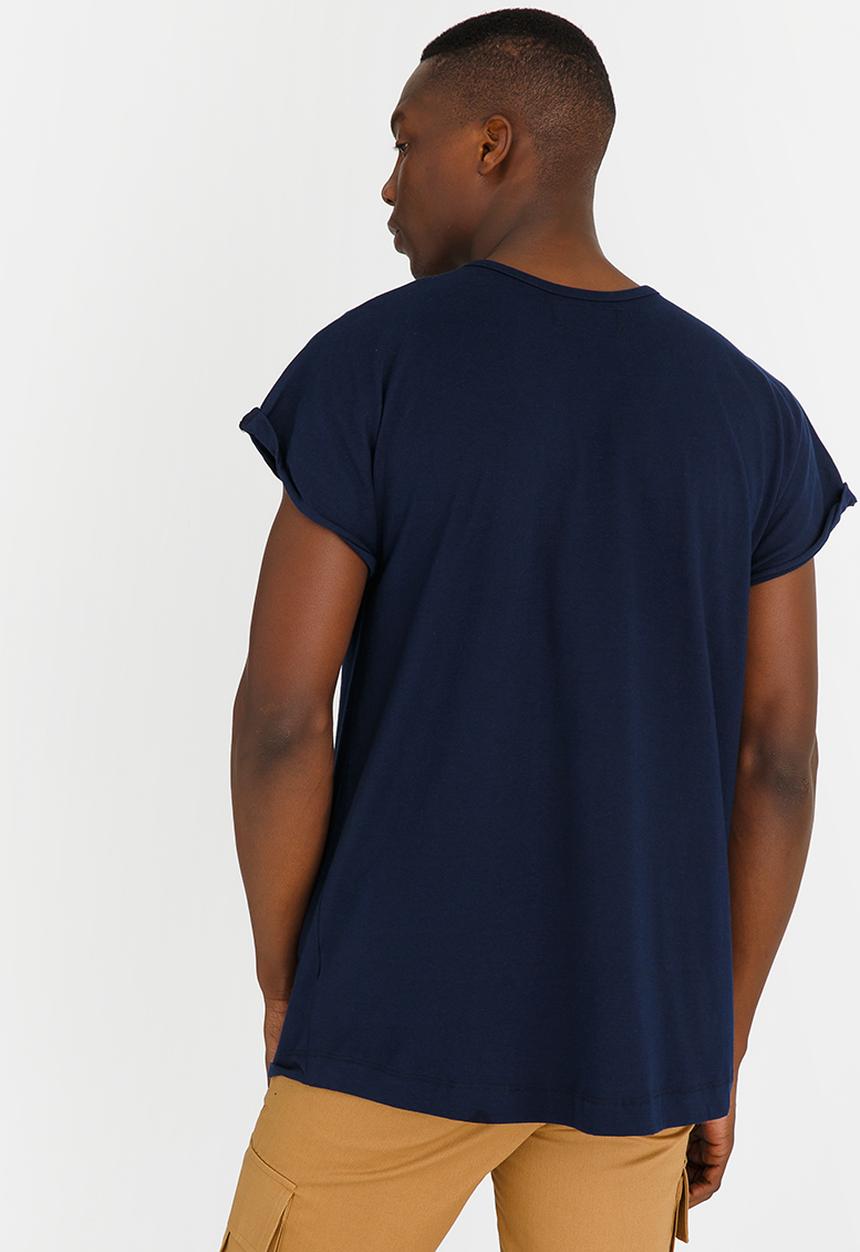 Resist - Oversized Longline T Shirt Navy