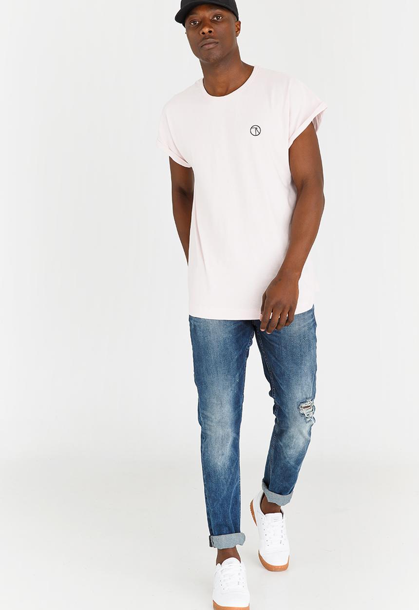 Resist - Oversized Longline T Shirt Pale Pink