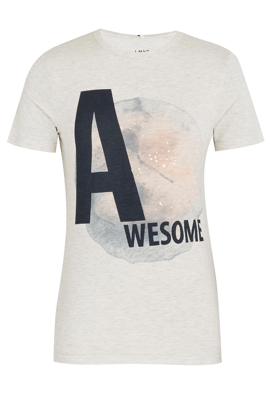 Name It - Printed Tee Pale Grey