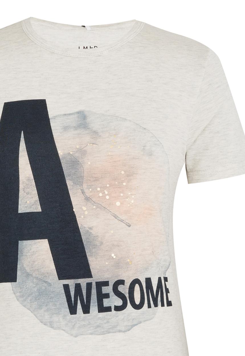 Name It - Printed Tee Pale Grey