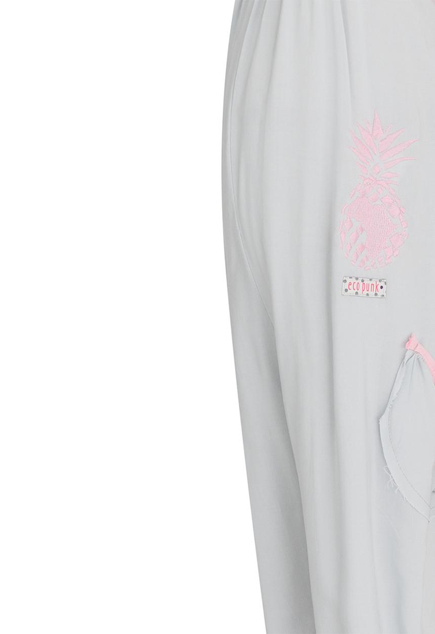 Eco Punk - Jumpsuit with Pineapple Print Grey