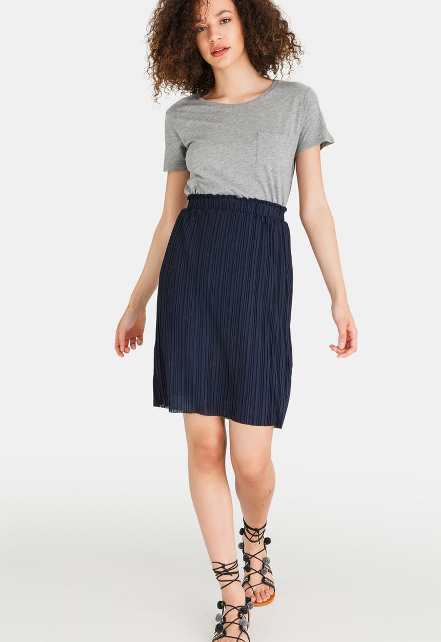 Vero Moda - Mira Pleated Skirt Navy