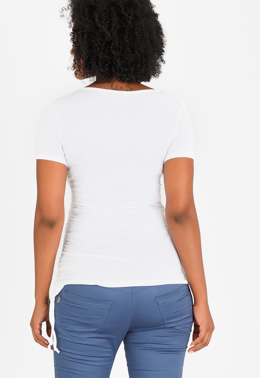 edit Maternity - Drawstring Top White