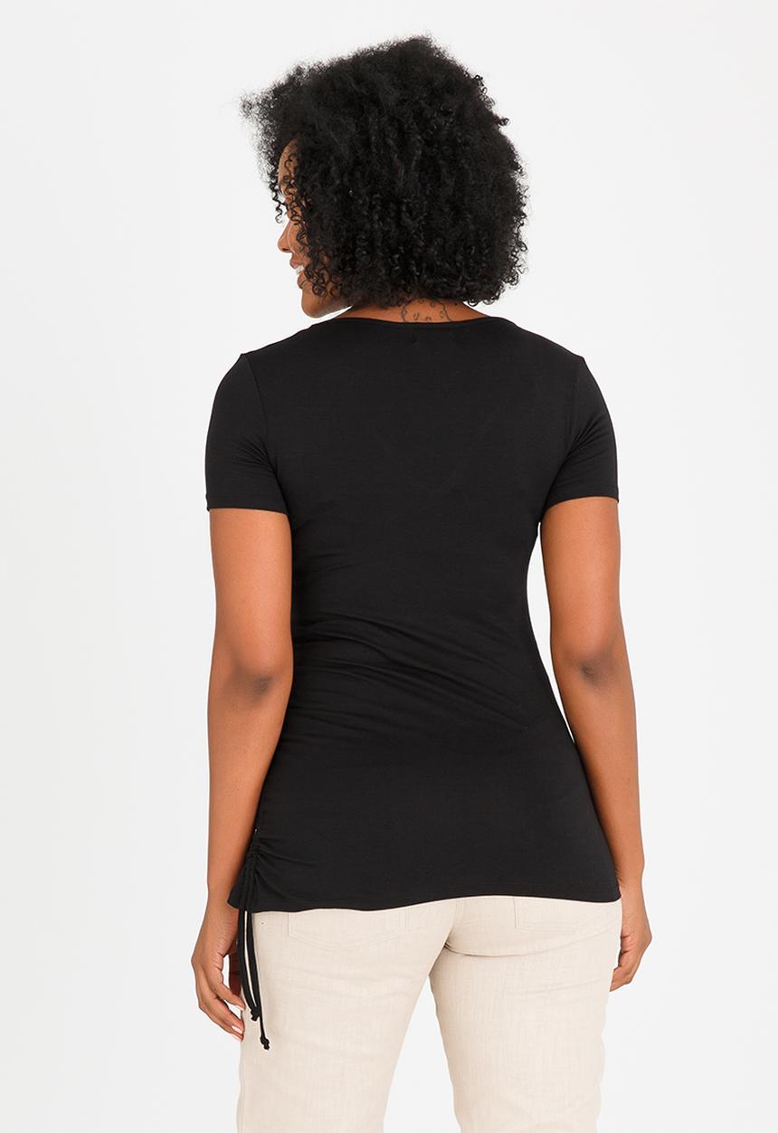 edit Maternity - Drawstring Top Black