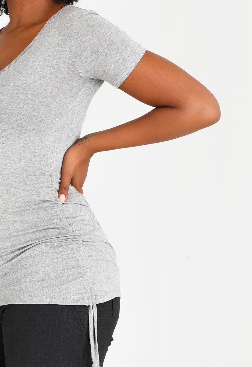 edit Maternity - Drawstring Top Grey