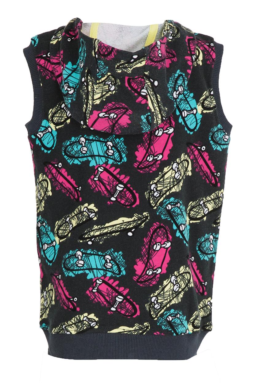 Soobe - Printed Sleeveless Hoody Multi-colour