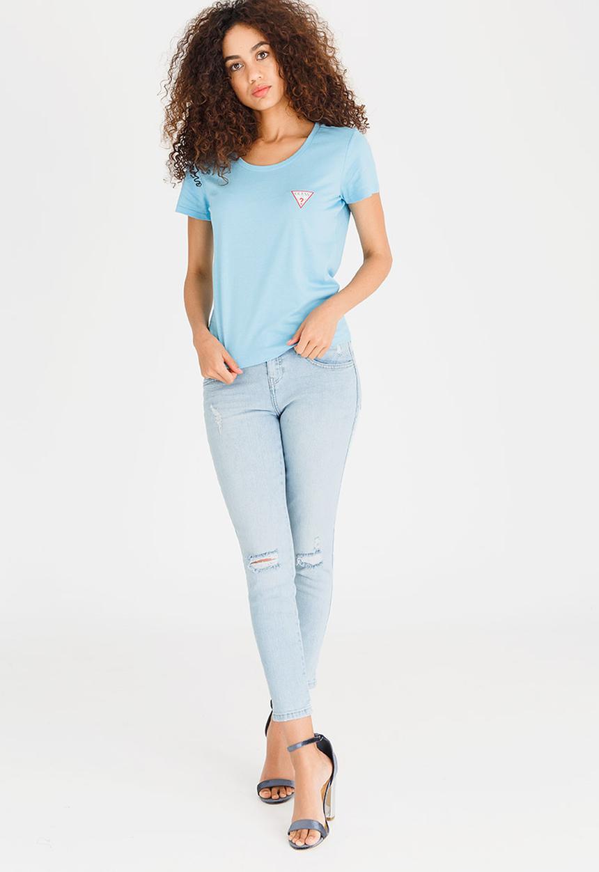 GUESS - Guess Baby Crew Logo Tee Pale Blue
