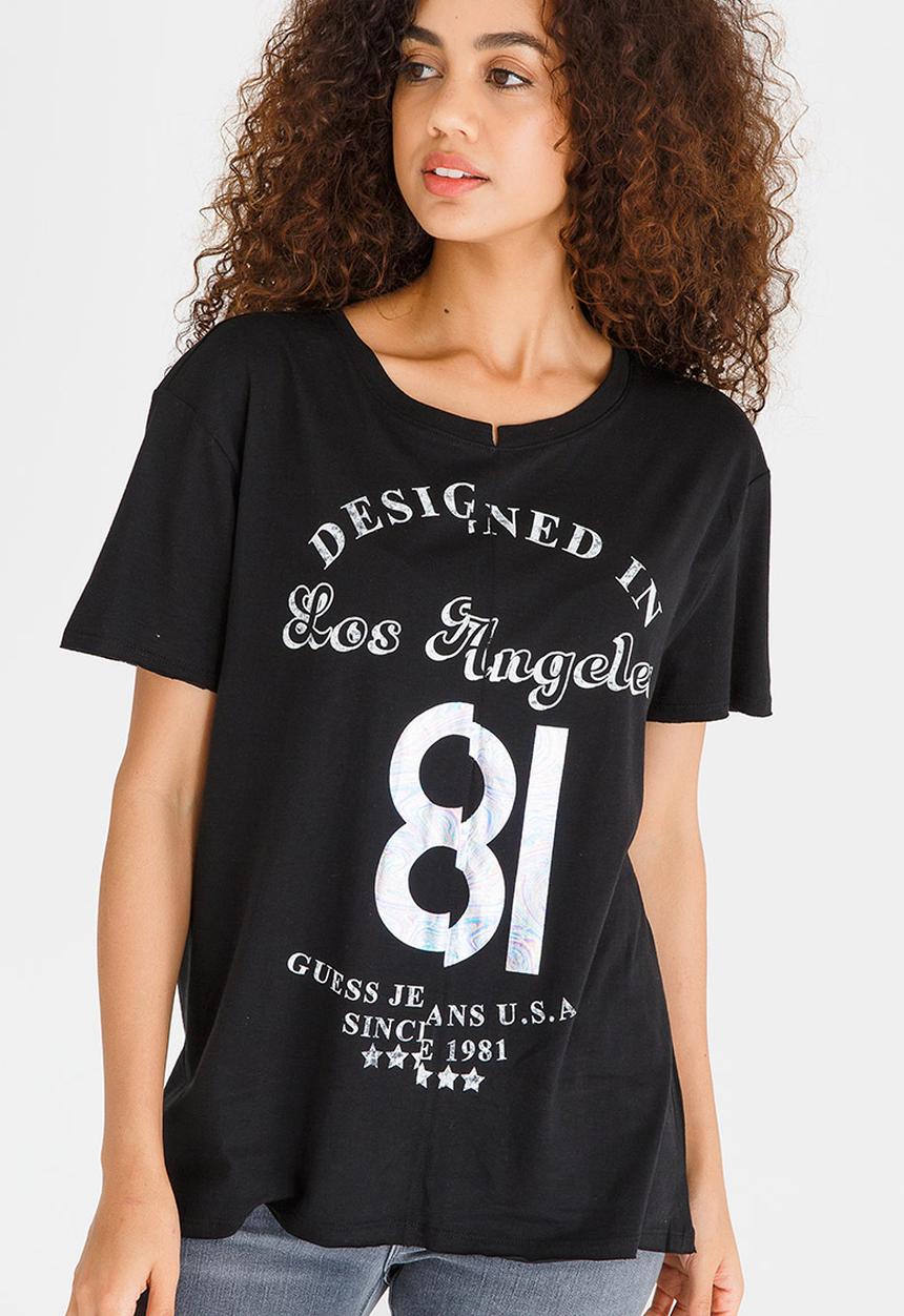GUESS - Guess Split Seam 81 Tee Black