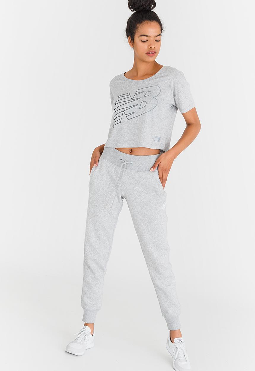 New Balance  - NB Athletics Cropped Tee Grey
