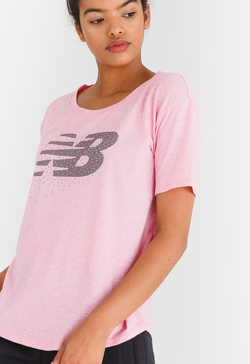 New Balance  - Tech SS Graphic T-shirt Mid Pink