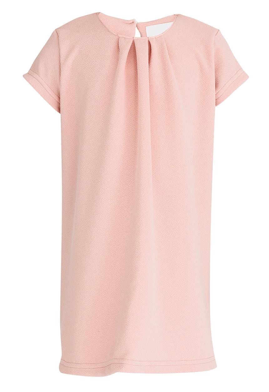 See-Saw - Shift Dress with Front Pleat Detail Mid Pink