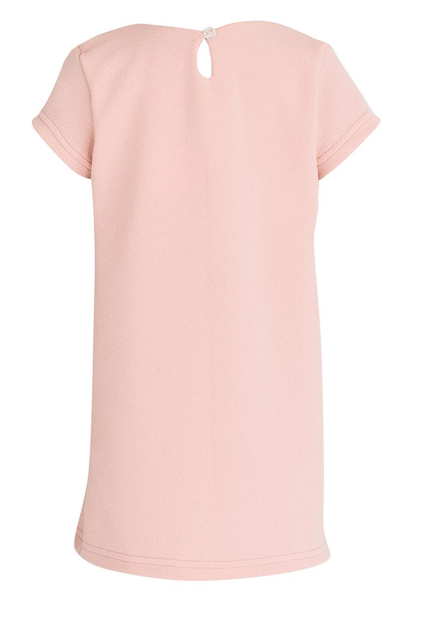See-Saw - Shift Dress with Front Pleat Detail Mid Pink