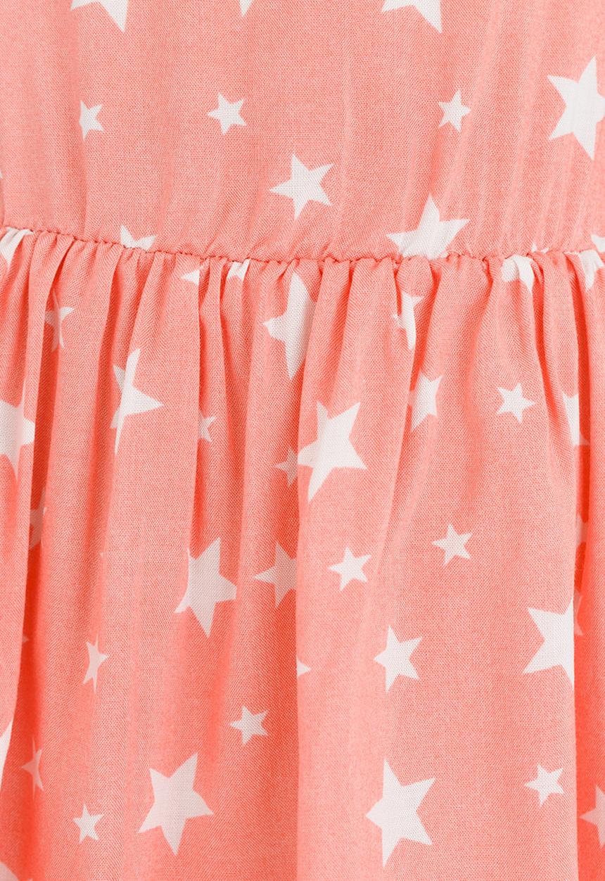 See-Saw - Mid Waist Dress with Shoulder Bow Peach