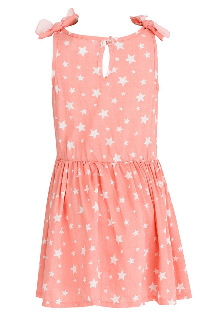 See-Saw - Mid Waist Dress with Shoulder Bow Peach